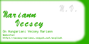 mariann vecsey business card